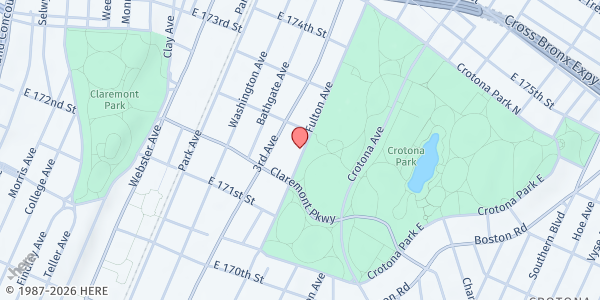 Map showing Phipps Neighborhoods + FoodStream - Fulton Ave at 1581 Fulton Ave, Bronx, NY