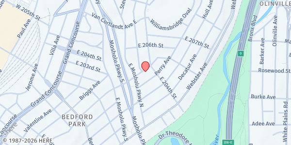 Map showing Project Bravo at 3058 Bainbridge Ave, Bronx, NY