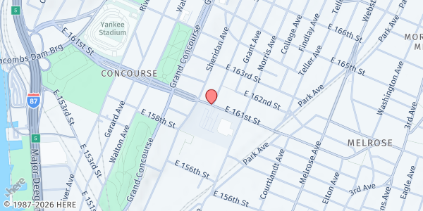 Map showing Rap4Bronx Mobile Pantry at , Bronx, NY