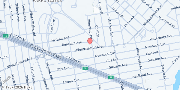 Map showing ROMAN CATHOLIC CHURCH OF ST. HELENA at 1315 OLMSTEAD AVENUE, Bronx, NY