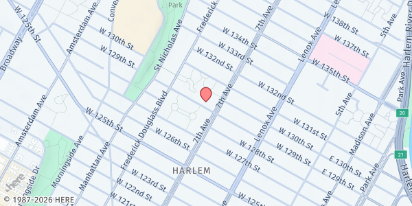 Map showing Salem Community Center at 211 WEST 129TH STREET, Bronx, NY