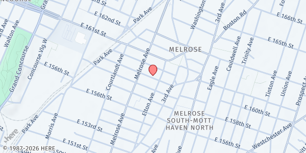 Map showing Salvation Army Soup Kitchen at 425 EAST 159TH STREET, Bronx, NY