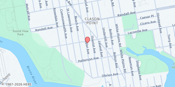 Map showing Spanish Soundview SDA Church at 1822 Lacombe Avenue, Bronx, NY
