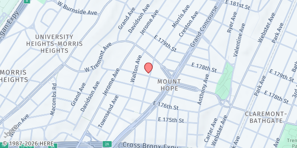 Map showing St. Edmund's Episcopal Church at 1905 MORRIS AVENUE, Bronx, NY