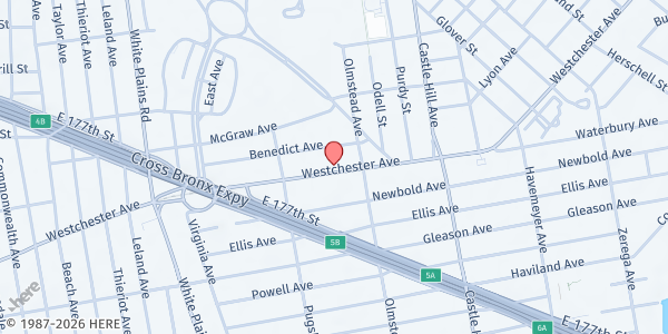 Map showing St Helena at 1315 Olmstead Ave, Bronx, NY
