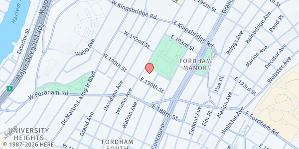 Map showing St. James Food Pantry at 2500 Jerome Avenue, Bronx, NY
