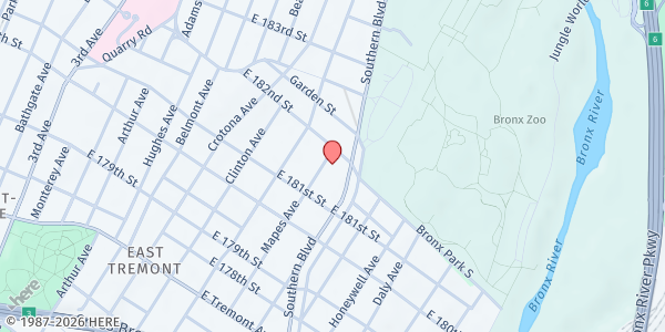 Map showing Thorpe Family Residence at 2158-60 Mapes Ave., The Bronx, NY
