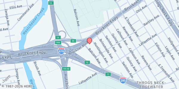 Map showing Throggs Neck Community Alliance - St. Benedict's Church Campus at 1082 Edison Ave, Bronx, NY