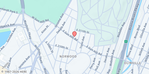 Map showing Unique People Services, Inc. - Bainbridge Ave at 3510 Bainbridge Ave, Ste. 3, Bronx, NY