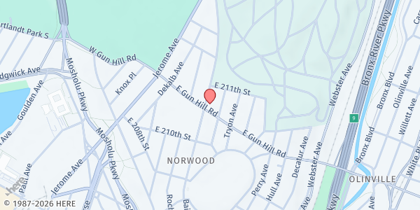 Map showing Unique People Services, Inc. - Bainbridge Avenue at 3510 Bainbridge Ave, Ste. 3, Bronx, NY