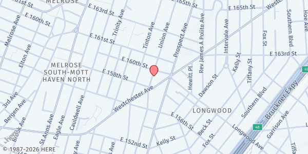 Map showing Word of Life International, Inc at 830 Union Ave, Bronx, NY