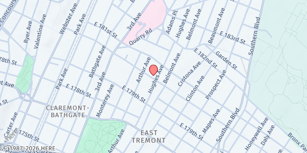 Map showing Worldwide Movement Father Son & Holy Spirit at 625 East 180th Street, Bronx, NY