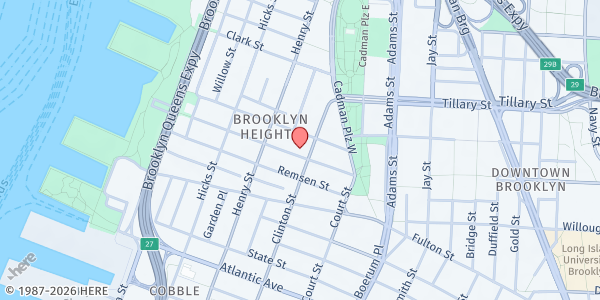 Map showing St. Ann & the Holy Trinity Church Food Pantry at 157 Montague Street, Brooklyn Heights, NY