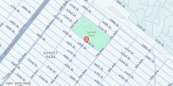 Map showing 7th Ave. Sunset Park Greenmarket at 602 44th Street, Brooklyn, NY