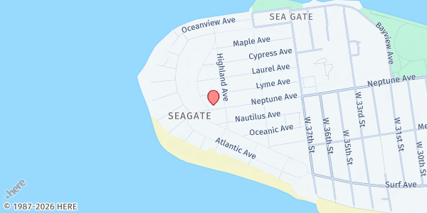 Map showing Abraham Residence at 3915 Neptune Ave, Brooklyn, NY