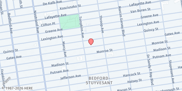Map showing ABUNDANT LIFE CHRISTIAN CHURCH FP at 579 GATES AVENUE, Brooklyn, NY
