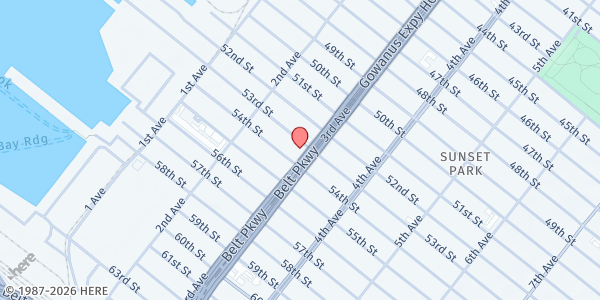 Map showing Academy of Medical & Public Health Services at 5306 3rd Ave, Brooklyn, NY