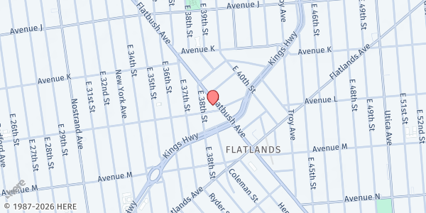 Map showing Admirable Church, Inc. - Brooklyn at 1910 FLATBUSH AVENUE, Brooklyn, NY