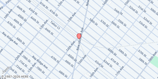 Map showing Agudath Israel of America/Tomchei Shabbos of Brooklyn - Brooklyn at 6225 New Utrecht Avenue, Brooklyn, NY