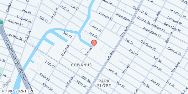 Map showing AL-MADINAH SCHOOL INC at 383 3RD AVENUE, Brooklyn, NY