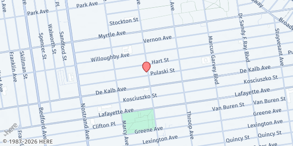 Map showing All People's Church of Apostolic Faith, Inc. at 182 Tompkins Ave., Brooklyn, NY