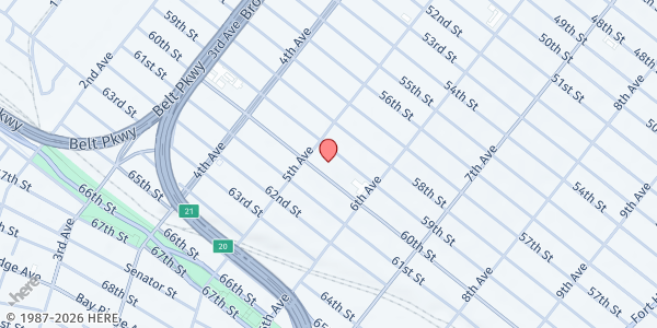 Map showing Basilica of Our Lady of Perpetual Help at 526 59th St., Brooklyn, NY