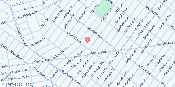 Map showing Bethany House at 164 SUYDAM STREET, Brooklyn, NY