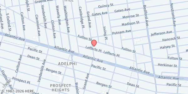 Map showing Bethel S.D.A. Church at 457 Grand Ave, Brooklyn, NY