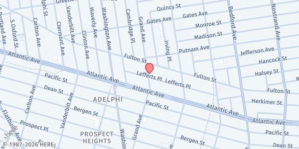 Map showing BETHEL SEVENTH-DAY ADVENTIST CHURCH at 457 GRAND AVENUE, Brooklyn, NY