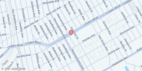 Map showing Bethlehem Nation's Food Pantry - Linden Blvd at 1962-84 LINDEN BLVD, Brooklyn, NY