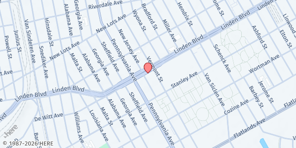 Map showing BETHLEM NATION'S FOOD PANTRY at 1962-84 LINDEN BLVD, Brooklyn, NY