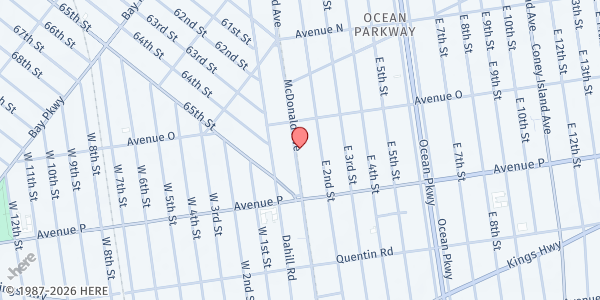 Map showing Bnai Raphael Chesed Organization Inc. - Brooklyn at 1741 McDonald Avenue, Brooklyn, NY