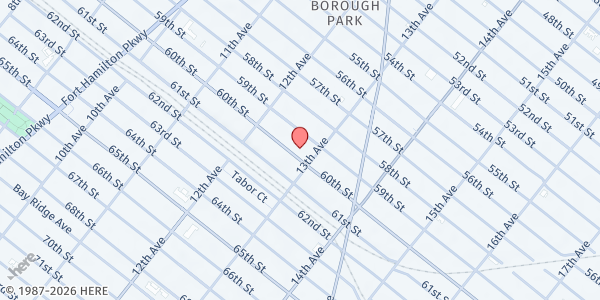 Map showing Boro Park Chesed Center at 1271 60TH STREET, Brooklyn, NY