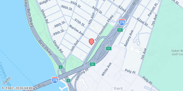 Map showing  BRCDC Walk In Pantry at 9818 Fort Hamilton Pkwy, Brooklyn, NY