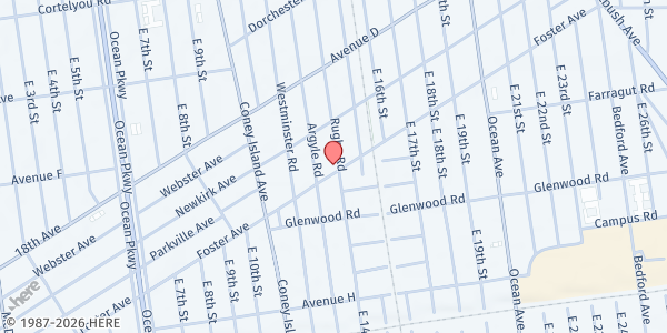 Map showing Brooklyn Emerge at 1323 Foster Ave, Brooklyn, NY