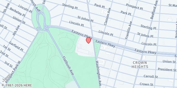 Map showing Brooklyn Museum at 200 Eastern Parkway, Brooklyn, NY
