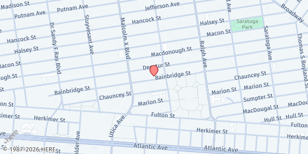 Map showing Brooklyn Rescue Mission Urban Harvest Center - Storefront at 426 Decatur Street, Brooklyn, NY