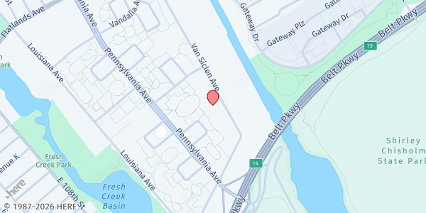 Map showing Brooklyn Sports Club at 1540 VAN SICLEN AVE, Brooklyn, NY