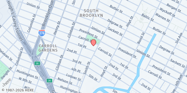 Map showing Carroll Gardens Greenmarket at 330 Smith Street, Brooklyn, NY