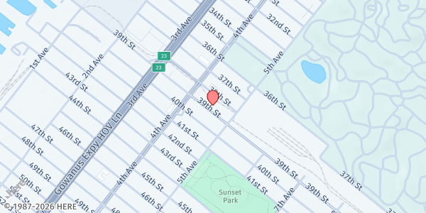 Map showing CENTER FOR FAMILY LIFE - 39th Street at 443 39TH STREET, Brooklyn, NY