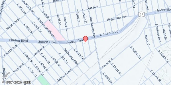 Map showing Christian Cultural Center at 12020 Flatlands Ave, Brooklyn, NY