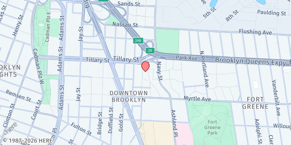 Map showing Christian Fellowship Life Center at 16 Fleet Walk, Brooklyn, NY