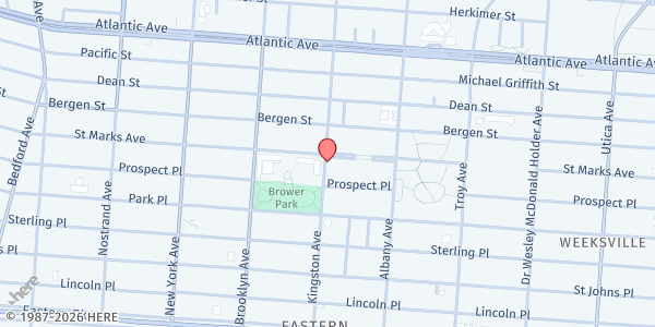 Map showing Church of God 7th Day at 922 St Marks Ave, Brooklyn, NY