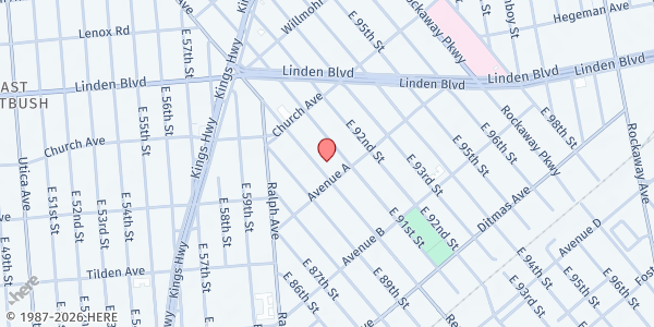 Map showing Church of God (of Remsen Avenue) at 627-29 REMSEN AVE, Brooklyn, NY