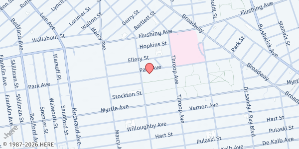 Map showing City Harvest Mobile Market - Bed-Stuy (Tompkins Houses) at 736 PARK AVENUE, Brooklyn, NY