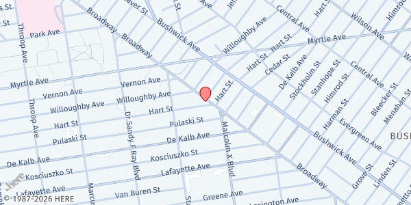 Map showing Collective Focus Food Justice Pantry at 1046 Broadway, Brooklyn, NY