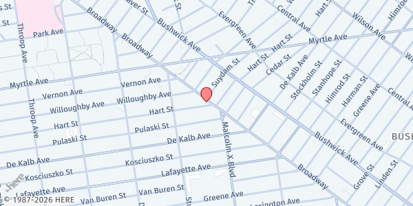 Map showing Collective Focus Food Justice Pantry Program at 1046 BROADWAY, Brooklyn, NY