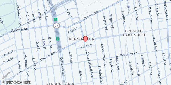 Map showing Coney Island Brooklyn Hospital WIC at 485 Coney Island Ave, Brooklyn, NY