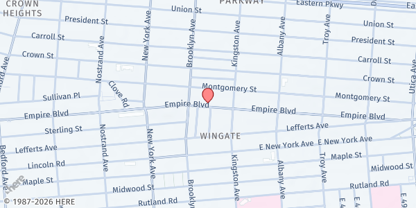 Map showing Crown Heights WIC at 535 Empire Blvd, Brooklyn, NY
