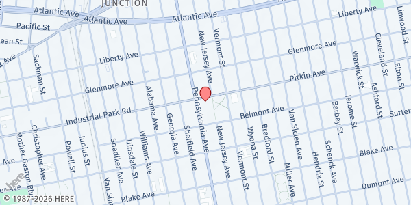 Map showing East New York Diagnostic & Treatment Center at 2094 Pitkin Ave., Brooklyn, NY